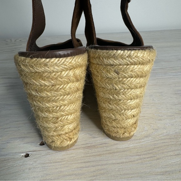 Castaner Chocolate Brown Suede Pointed Toe Sling-back Minimalist Resort Wedges - Picture 8 of 10